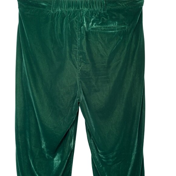Old Navy Pants XL Taylor Wide Leg Trouser Extra High Rise Green Velour New - Picture 15 of 16